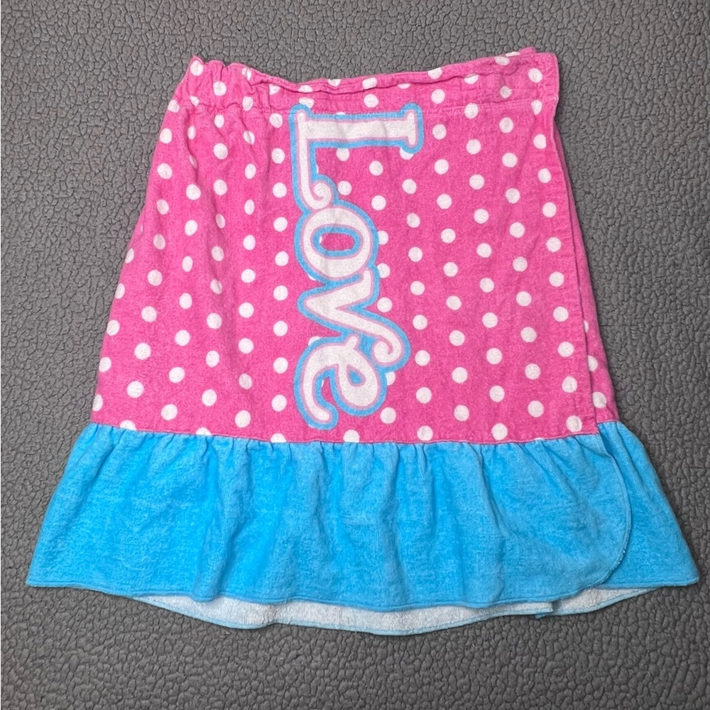 Justice Blue And Pink Towel Swimsuit Cover Up Skirt Size XS/S